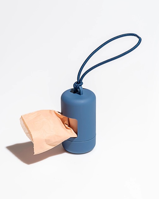 Poop bag barrier in the color navy