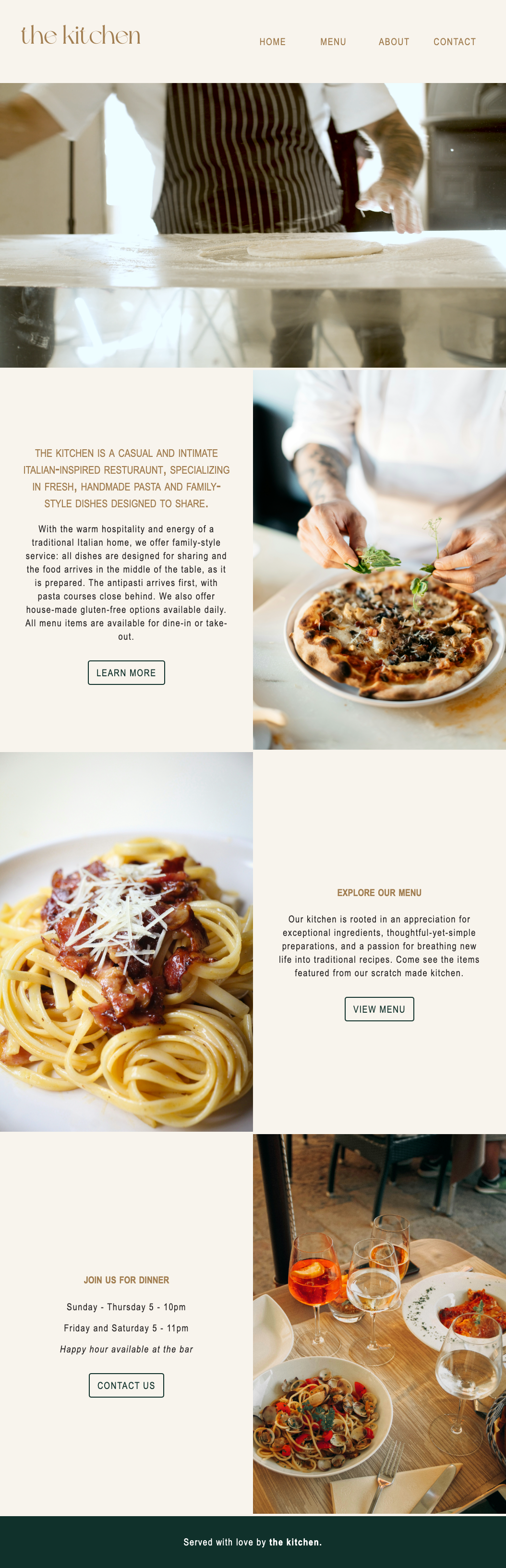 the kitchen project website screenshot